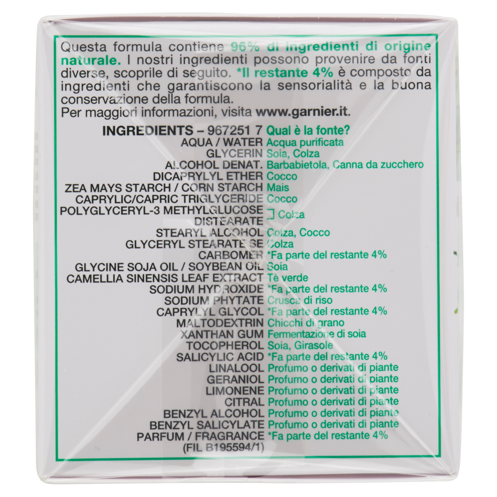 Garnier Idratante Prodigiosa con Tè Verde - Crema viso idratante opacizzante per pelli miste - 50 ml