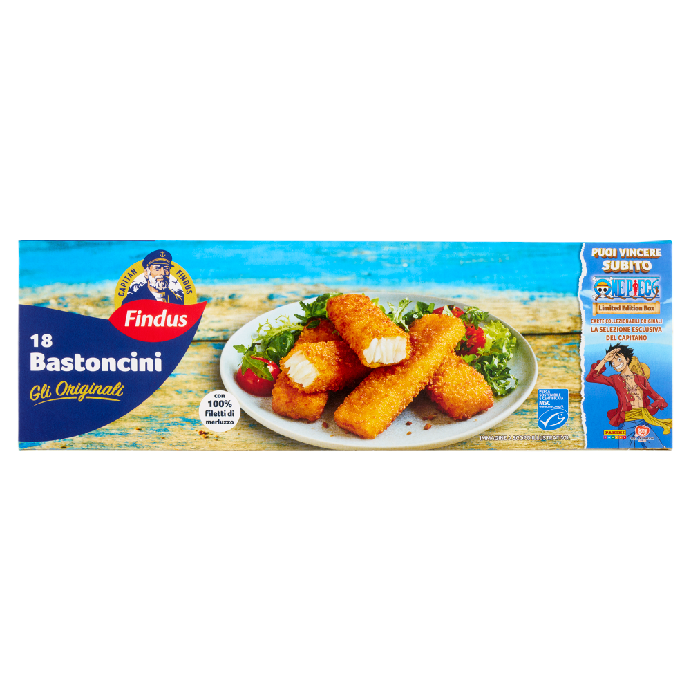 Capitan Findus 18 Bastoncini con 100% Filetti di Merluzzo 450 g