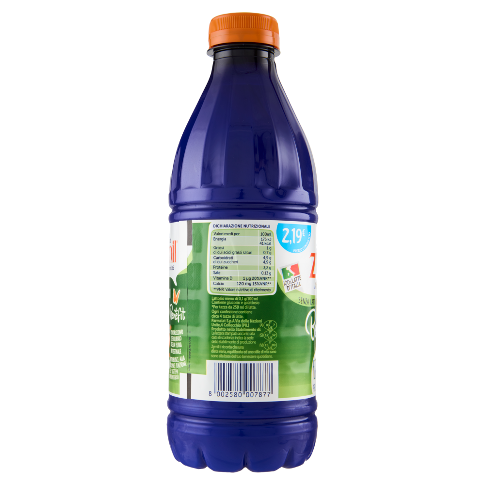 Zymil Alta Digeribilit&agrave; Senza Lattosio Benefit Fermenti Vivi 100% Latte d'Italia 1000 ml