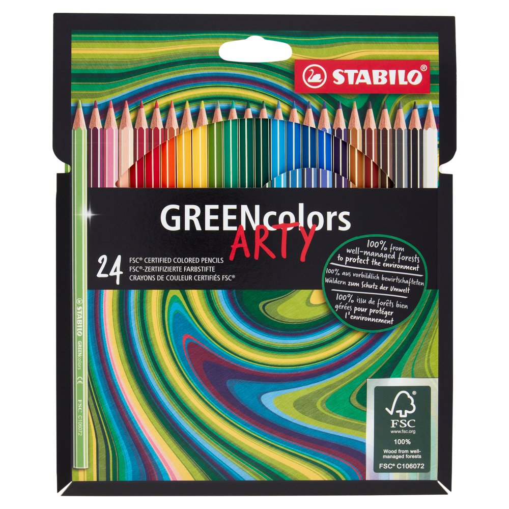 STABILO GREENcolors matite colorate certificate FSC - astuccio ARTY da 24 pz