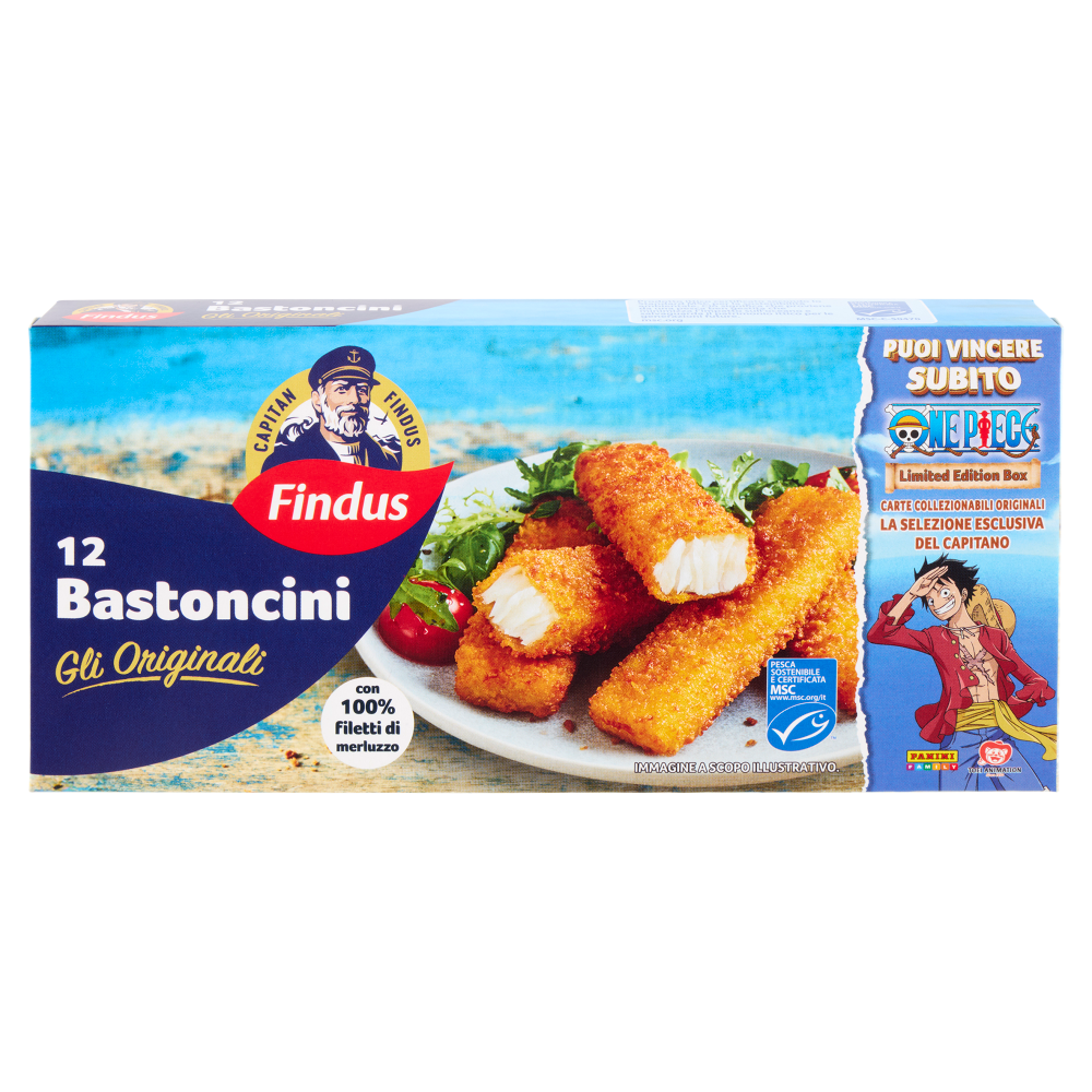 Capitan Findus 12 Bastoncini con 100% Filetti di Merluzzo 300 g
