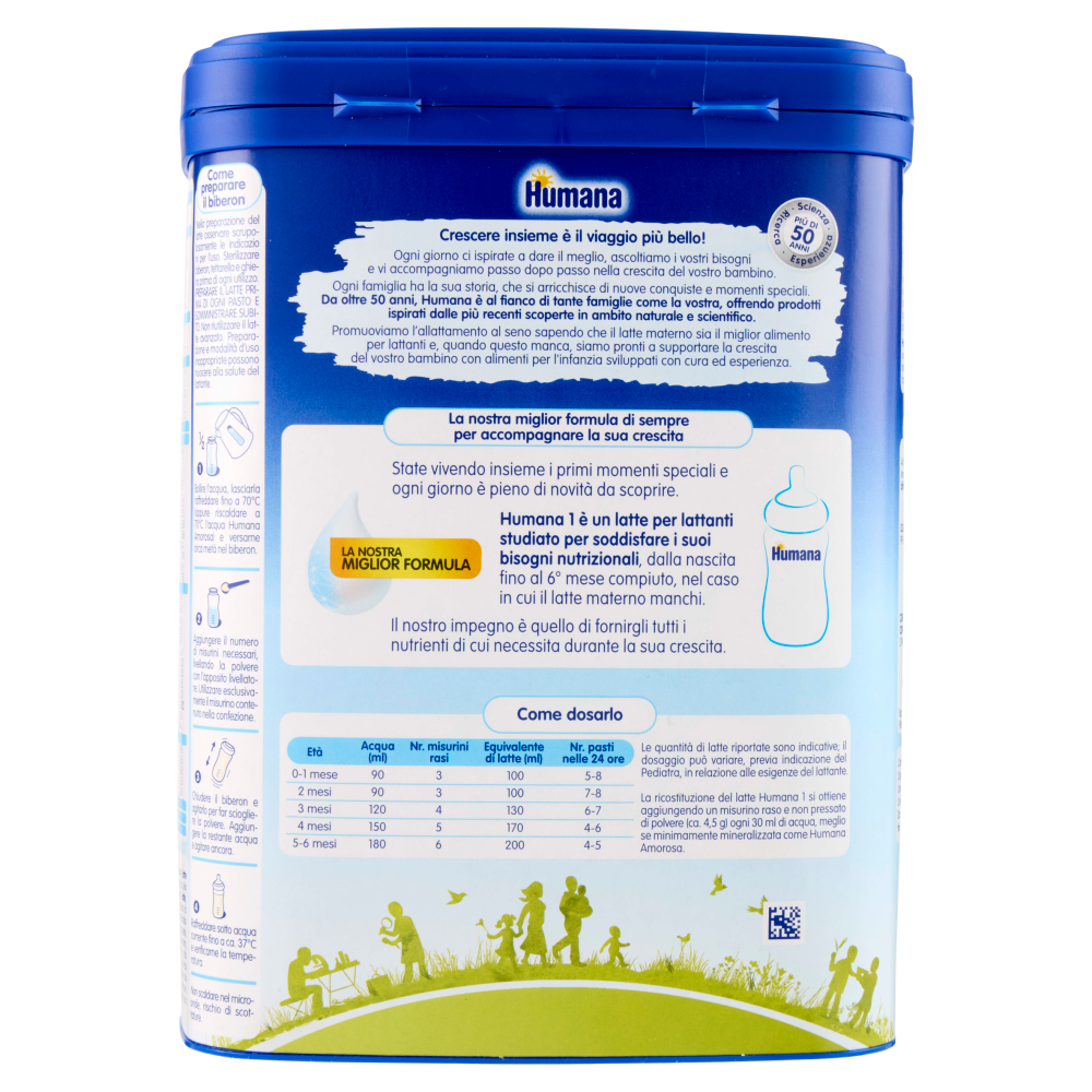 Humana 1 Latte per Lattanti 800 g