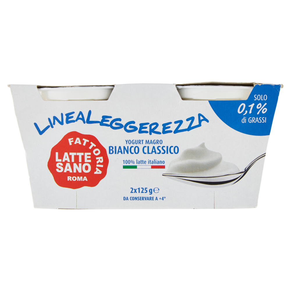 Fattoria Latte Sano Linealeggerezza Yogurt Magro Bianco Classico 2 x 125 g