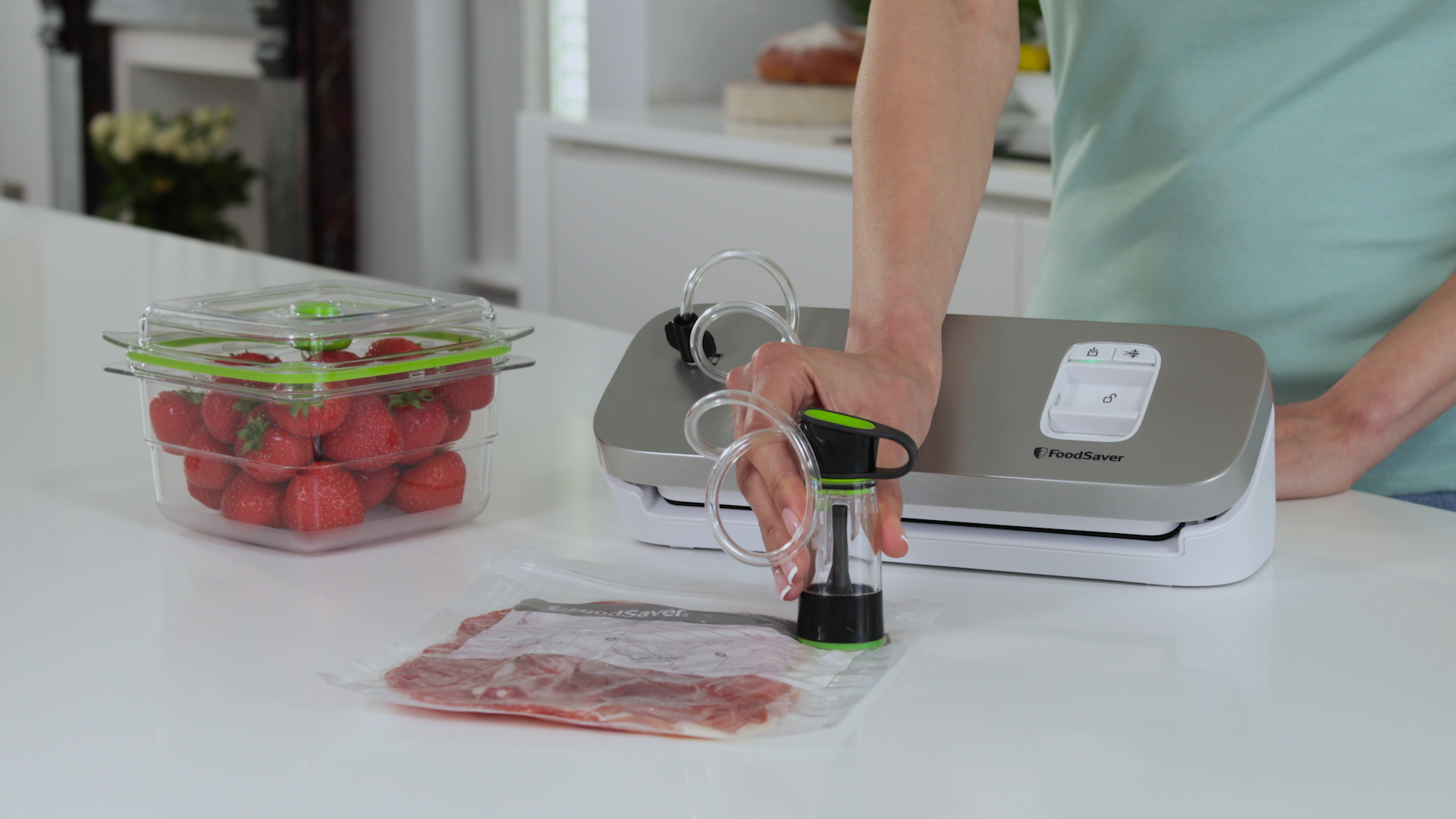 FoodSaver VS1191X macchina per sottovuoto Acciaio inox, Bianco