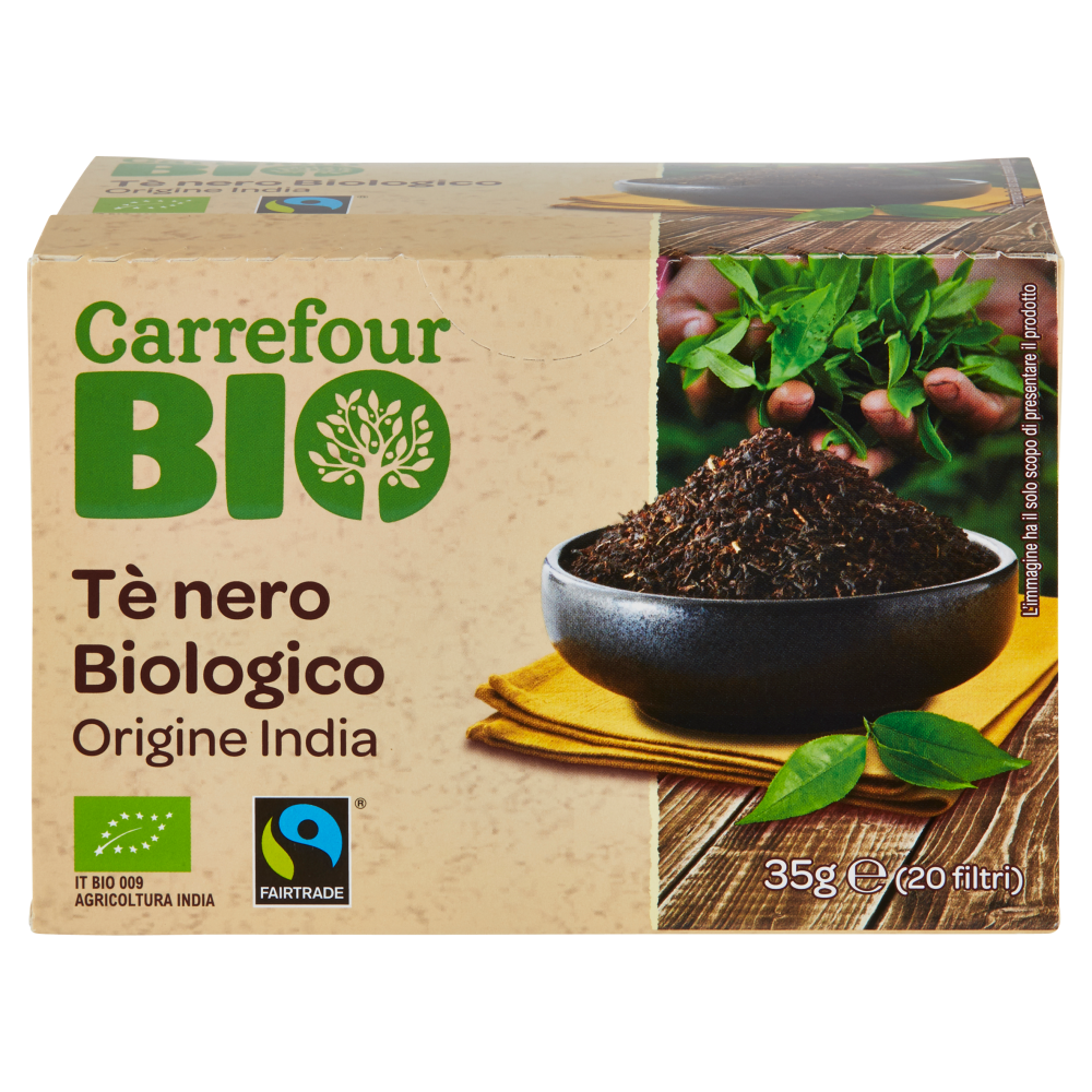 Carrefour Bio Tè nero Biologico Origine India 20 x 1,75 g