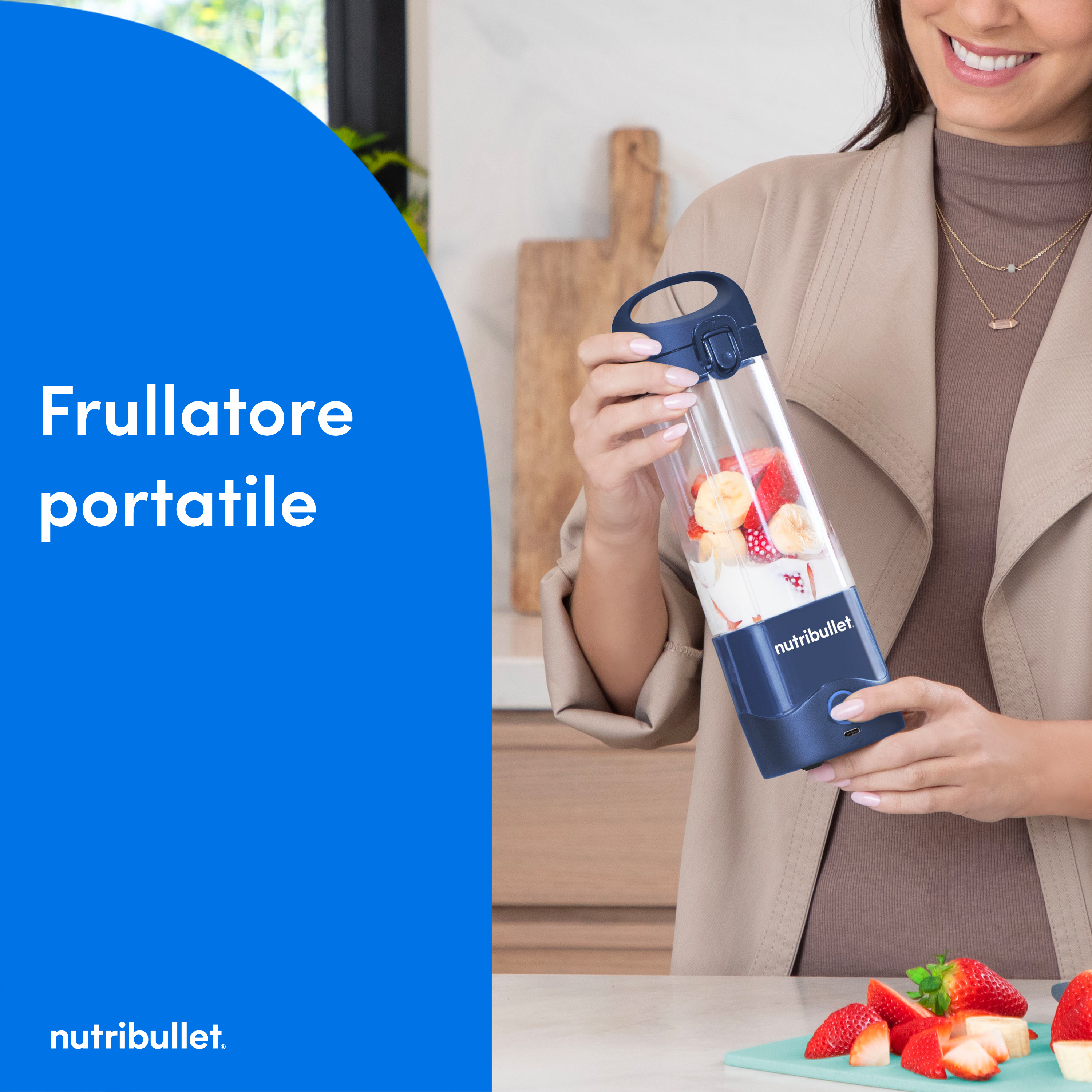 NutriBullet Portable 0,475 L Frullatore per sportivi Blu, Blu marino