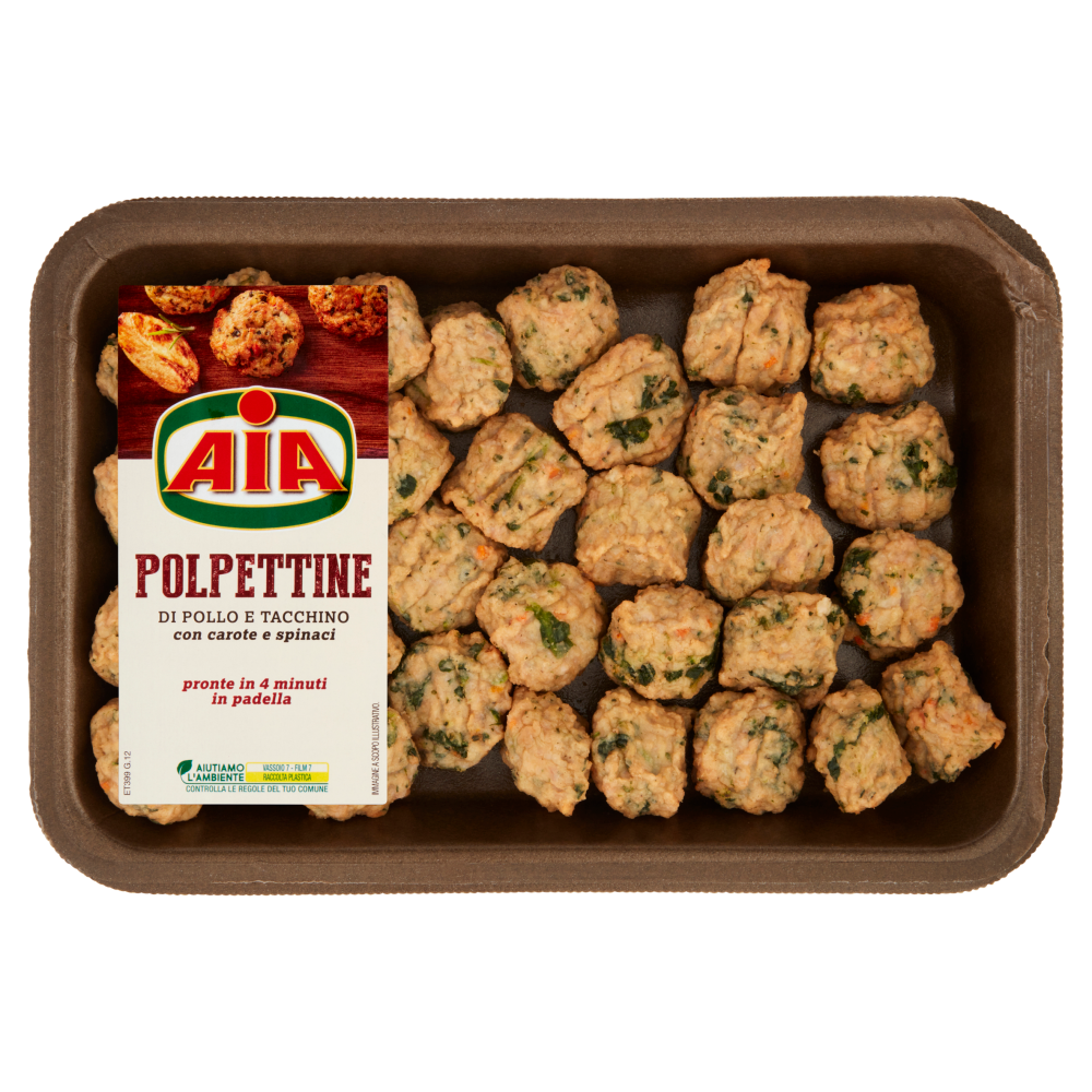 Aia Polpettine di Pollo e Tacchino con carote e spinaci 0,370 kg