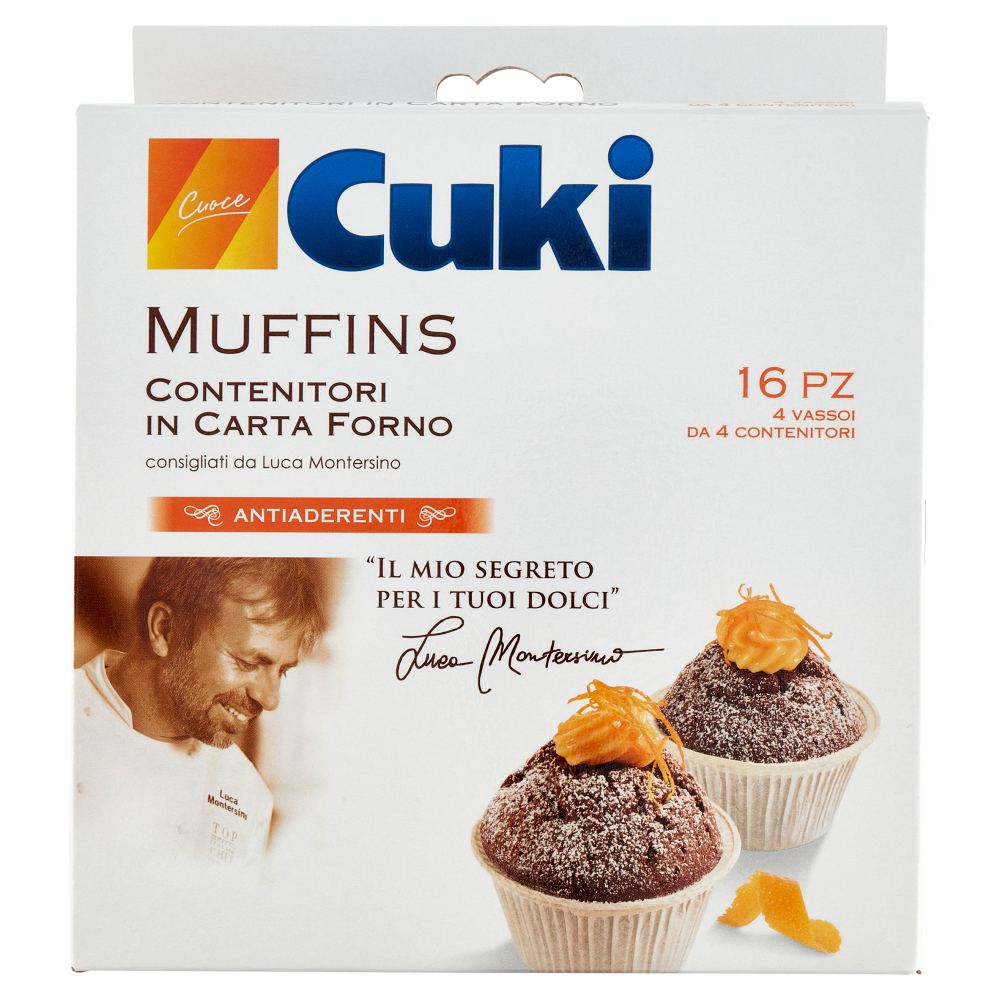 Cuki Cuoce Muffins Contenitori in Carta Forno 16 pz