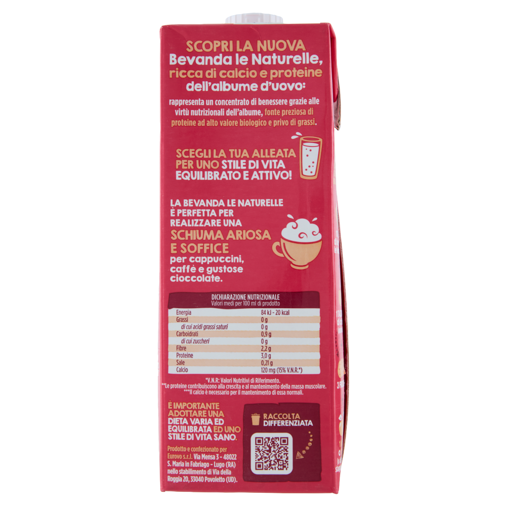 le Naturelle Bongiorno Bevanda Ricca di Calcio e Proteine Gusto Delicato di Vaniglia 1 L