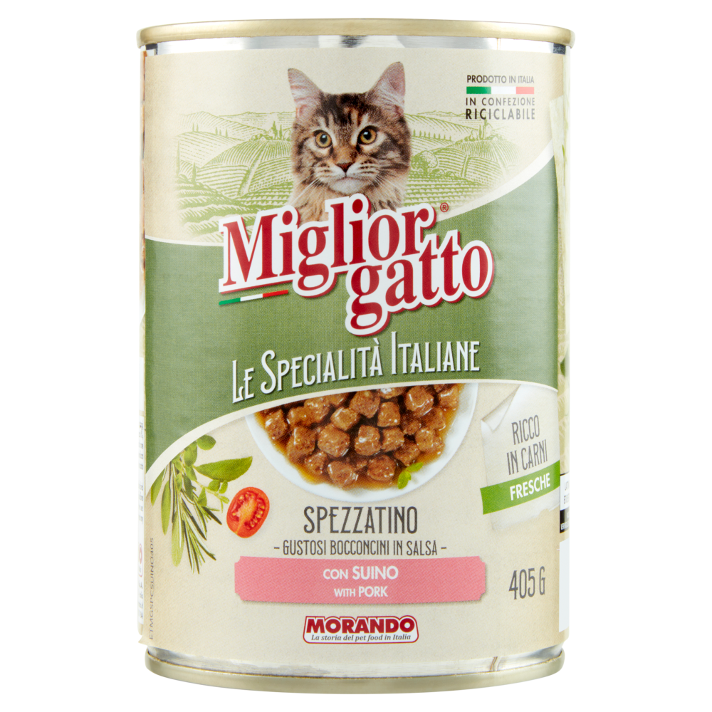 Migliorgatto Le Specialità Italiane Spezzatino con Suino 405 G
