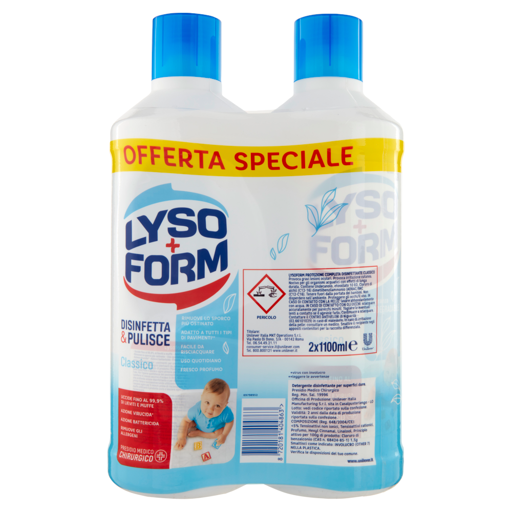 Lysoform Disinfetta & Pulisce Classico 2 x 1100 ml