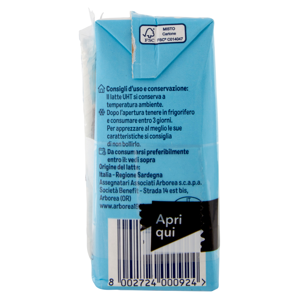 Arborea Latte Parzialmente Scremato UHT a Lunga Conservazione 3 x 200 ml