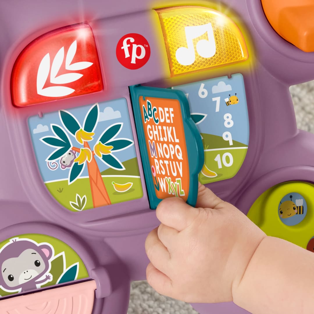 Fisher-Price Scimmietta Viola Primi Passi, Giocattolo Per L'Apprendimento Per Neonati Con Musica E Luci, Versione Italiana