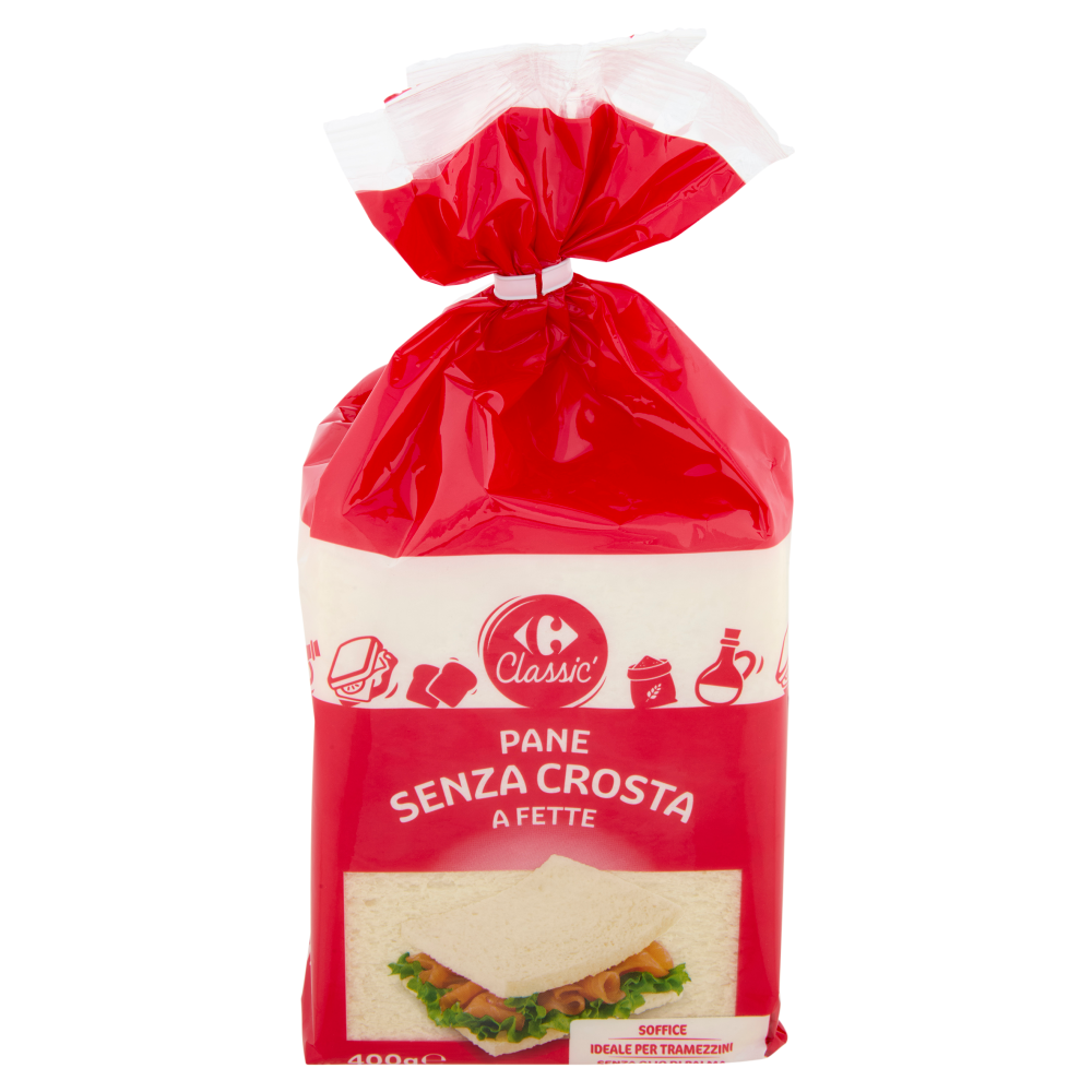 Carrefour Classic Pane Senza Crosta a Fette 400 g