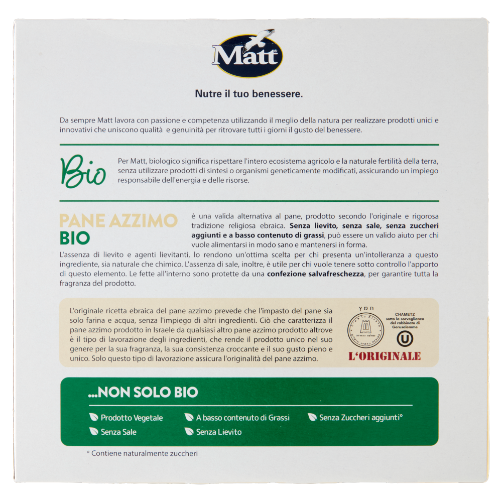 Matt Pane Azzimo Bio 400 g