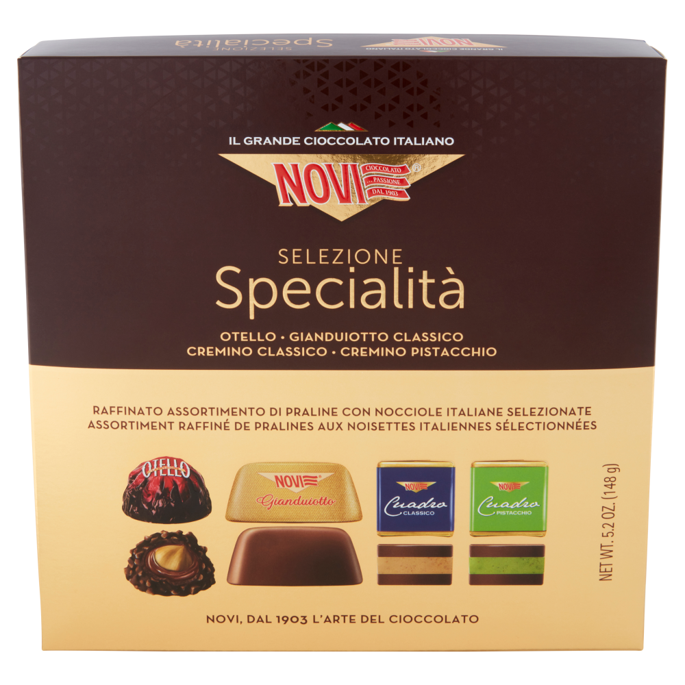 Novi Selezione Specialità Otello - Gianduiotto Classico - Cremino Classico - Cremino Pistacchio 148g