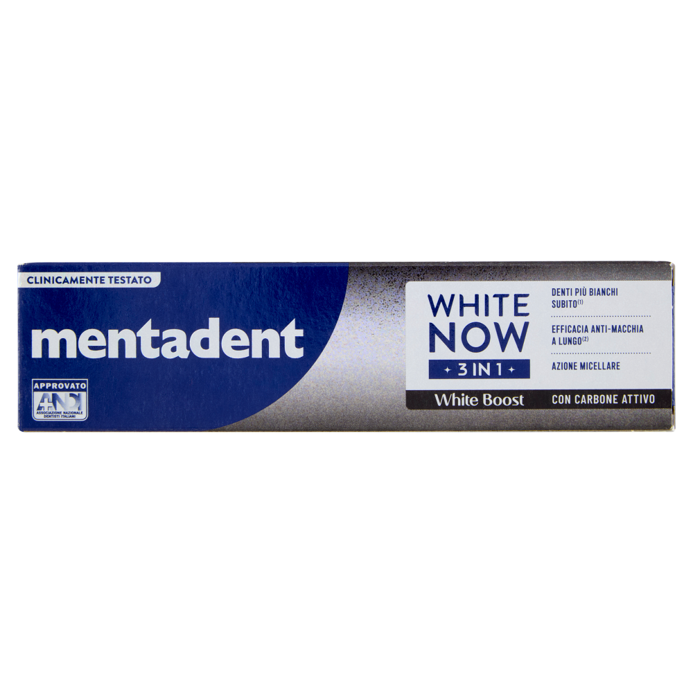 Mentadent White Now 3 in1 White Boost con Carbone Attivo 75 ml