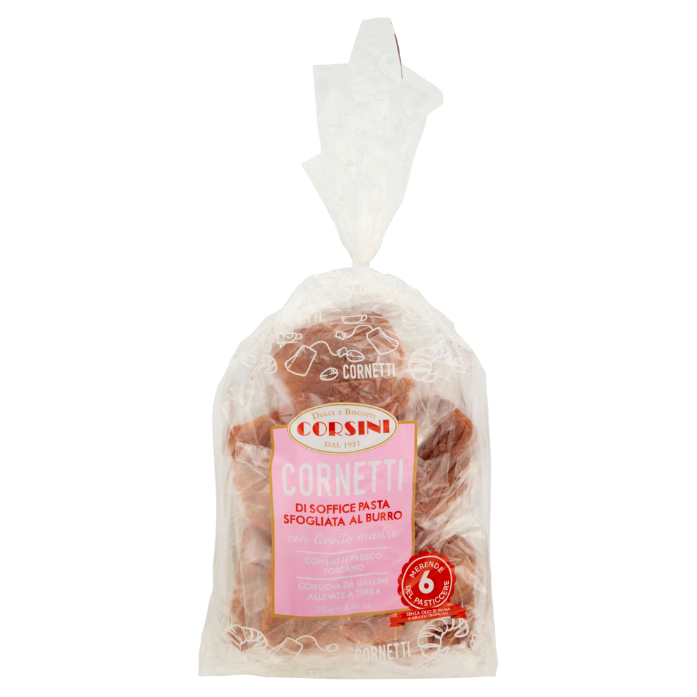 Corsini Cornetti di Soffice Pasta Sfogliata al Burro 6 x 40 g