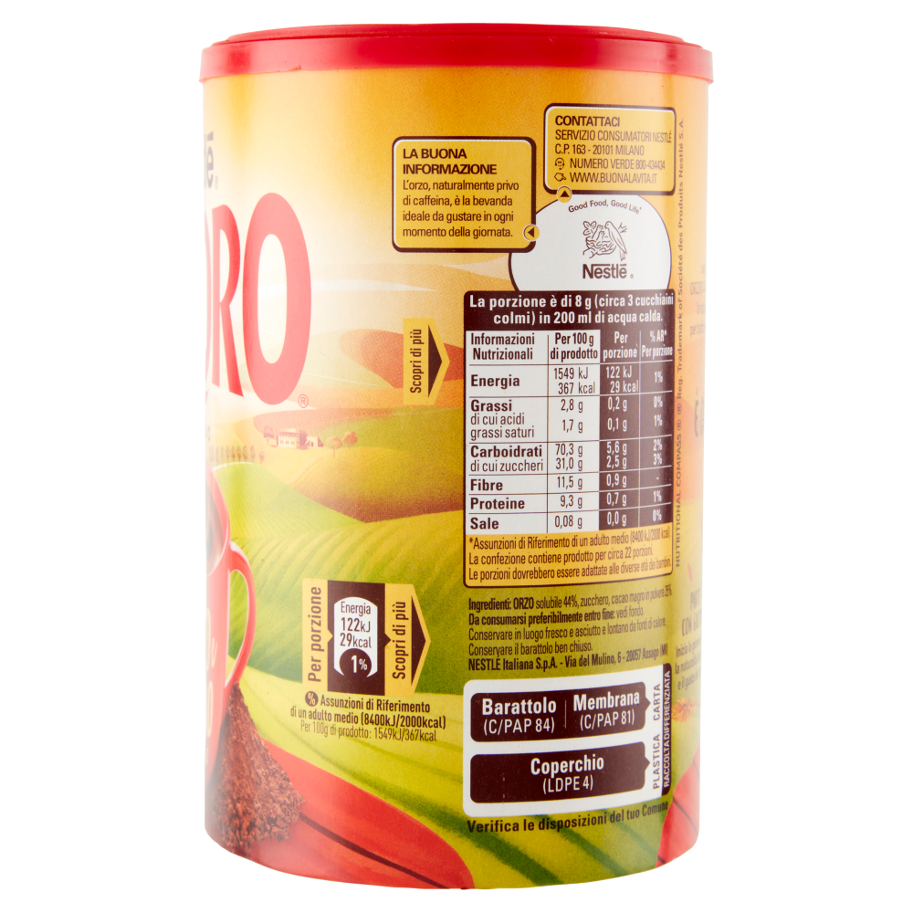 NESTLÉ ORZORO Orzo e Cacao Solubile barattolo 180 g