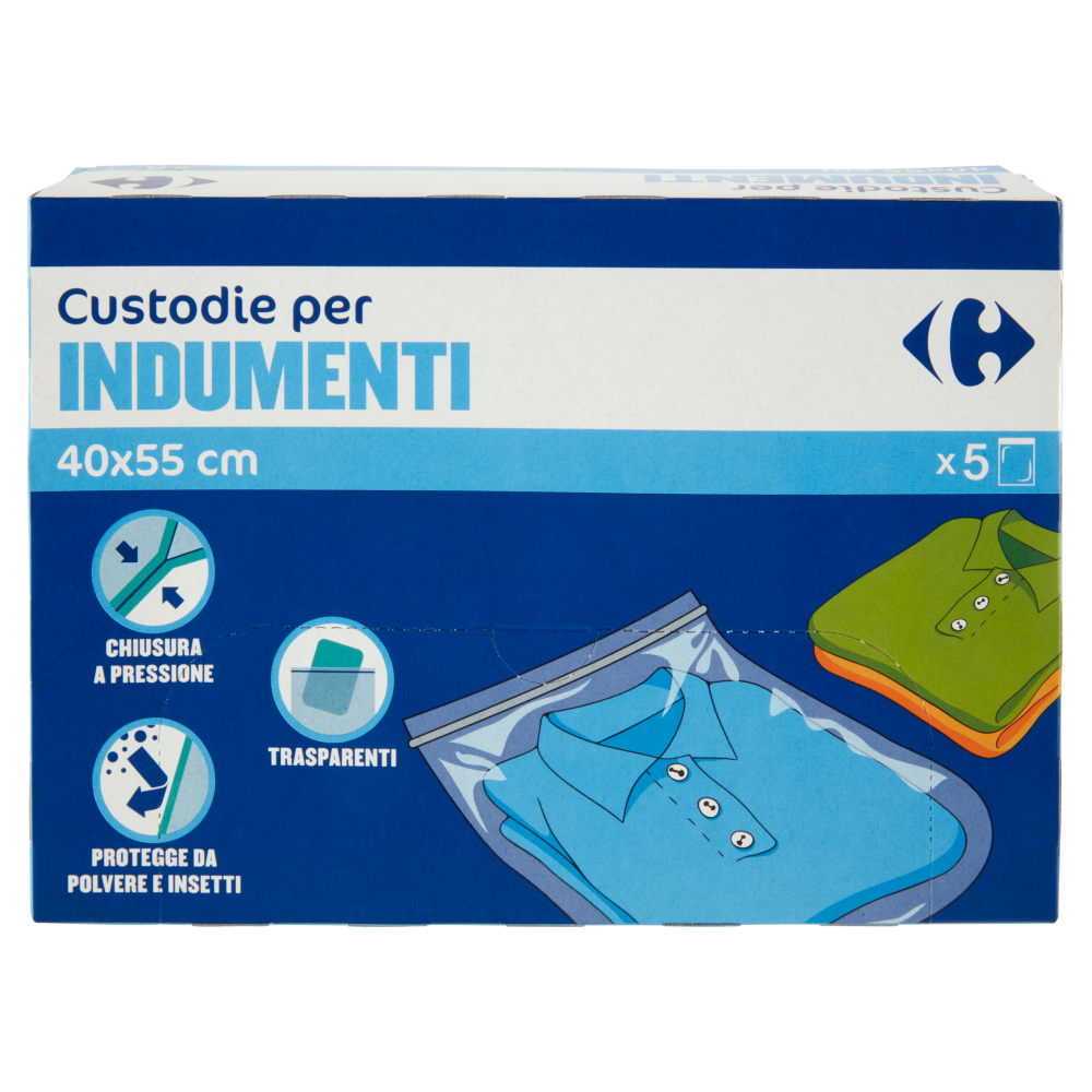 Carrefour Custodie per Indumenti 44x55cm 5 pz