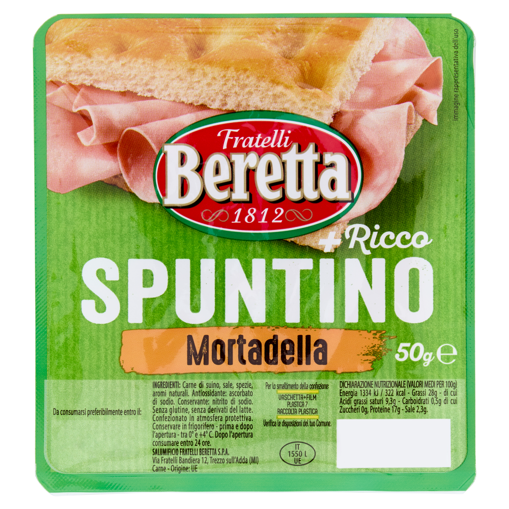Fratelli Beretta Spuntino + Ricco Mortadella 50 g
