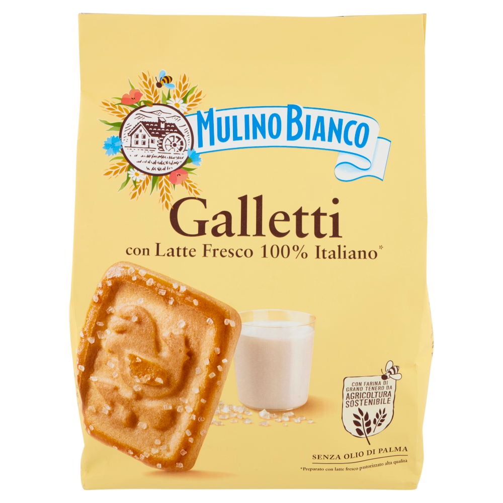Mulino Bianco Galletti Biscotti con Latte Fresco 100% Italiano 800g