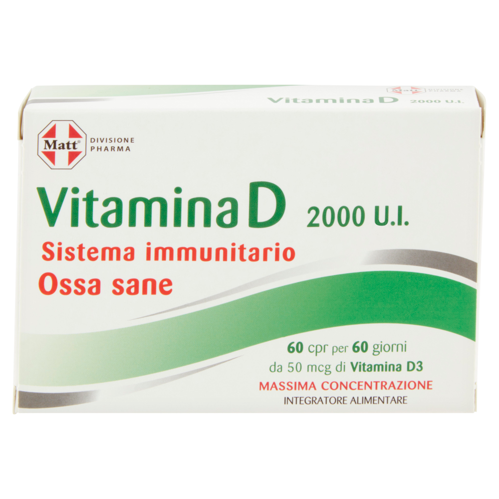 Matt Divisione Pharma Vitamina D 2000 U.I. Sistema Immunitario 60 compresse 6 g
