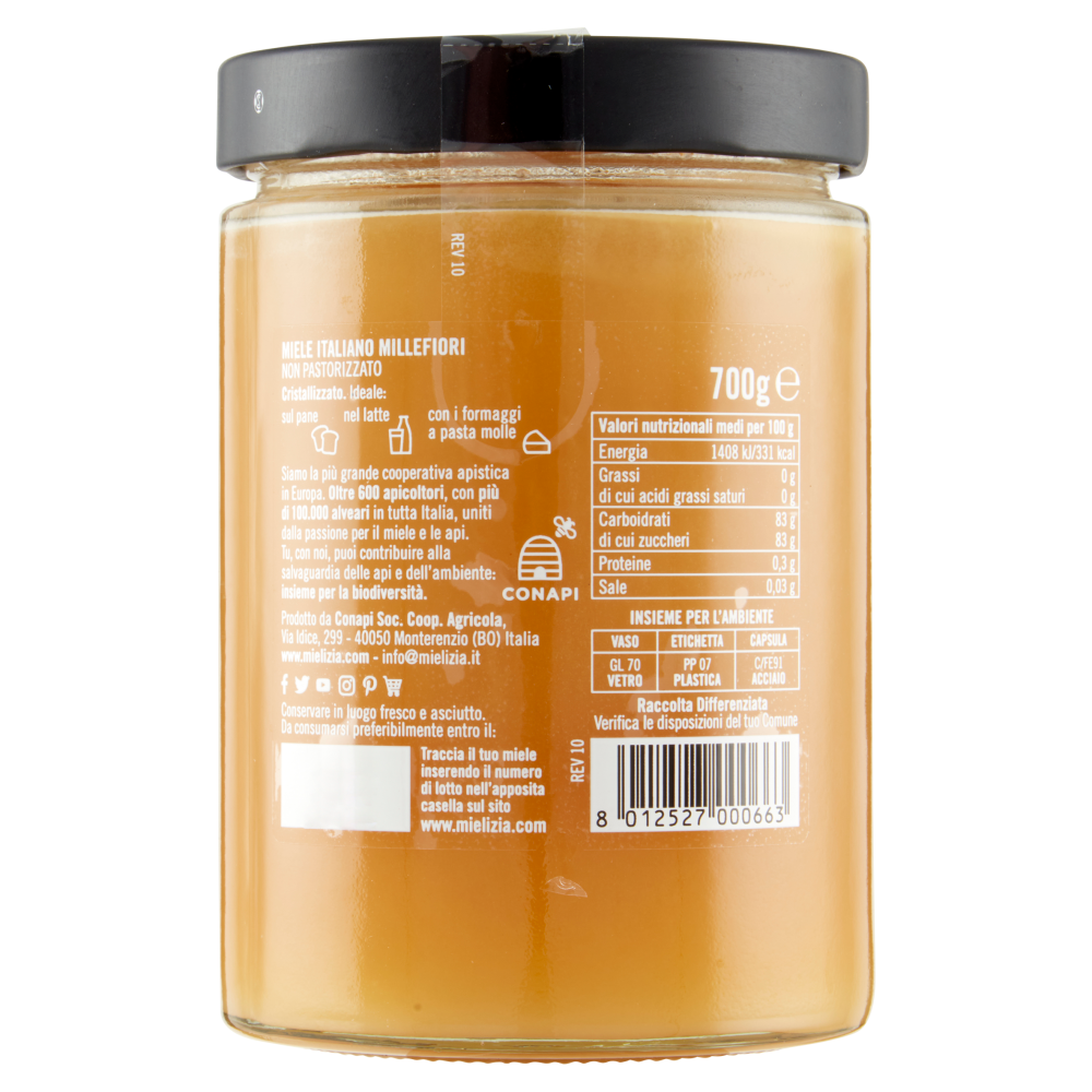 Mielizia Miele Italiano Millefiori Emilia Romagna 700 g