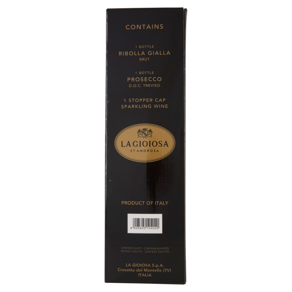 La Gioiosa Ribolla Gialla Brut 750 ml + Prosecco D.O.C. Treviso 750 ml + Stopper Tappo Spumante