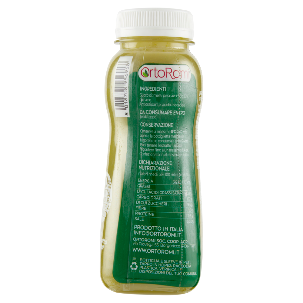 OrtoRomi Estratto di Avocado spinacio, pera e mela 250 ml