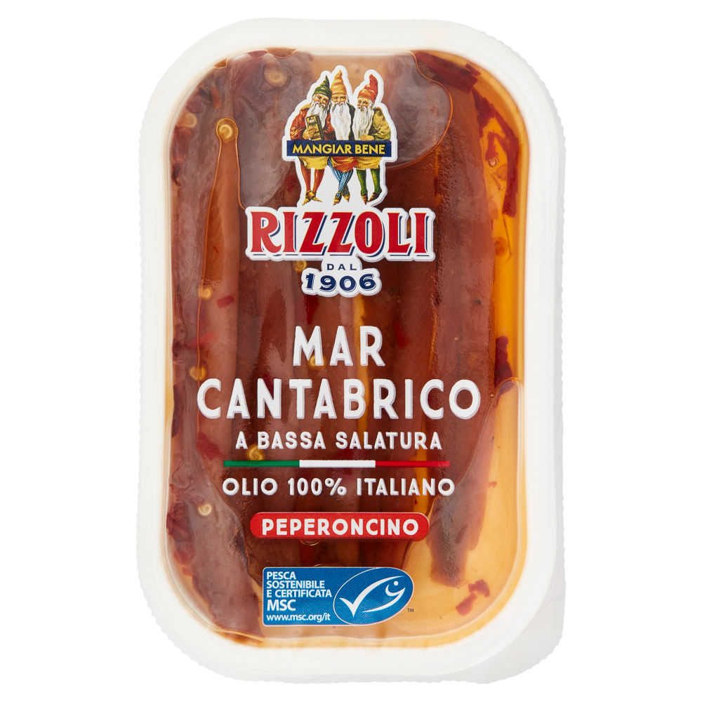 Rizzoli Filetti di Alici del Mar Cantabrico a Bassa Salatura Peperoncino 40 g