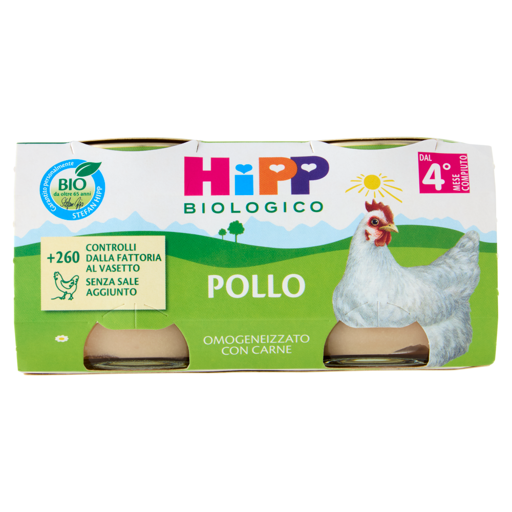 HiPP Biologico Pollo Omogeneizzato con Carne 2 x 80 g