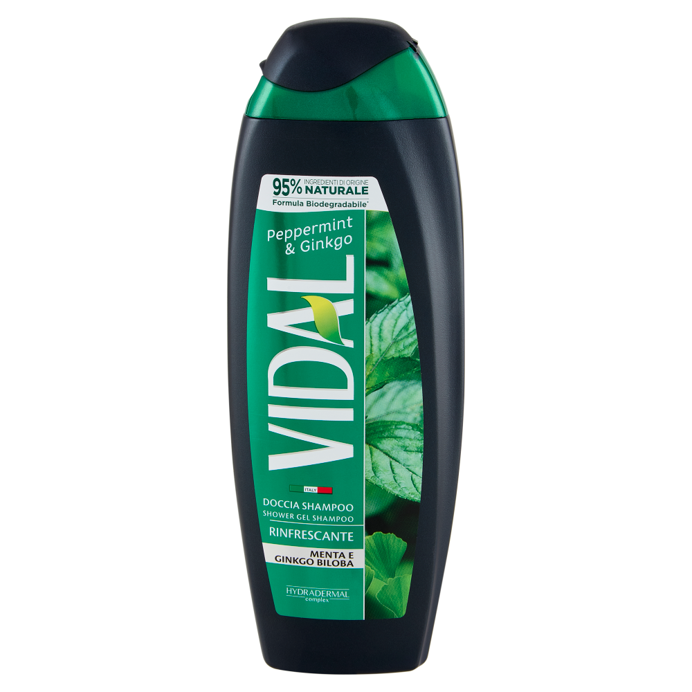 Vidal Peppermint & Ginkgo Doccia Shampoo Rinfrescante Menta e Ginkgo Biloba 250 ml