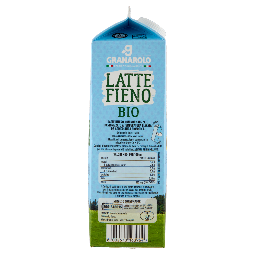 Granarolo Latte Fieno Bio Intero 1 L