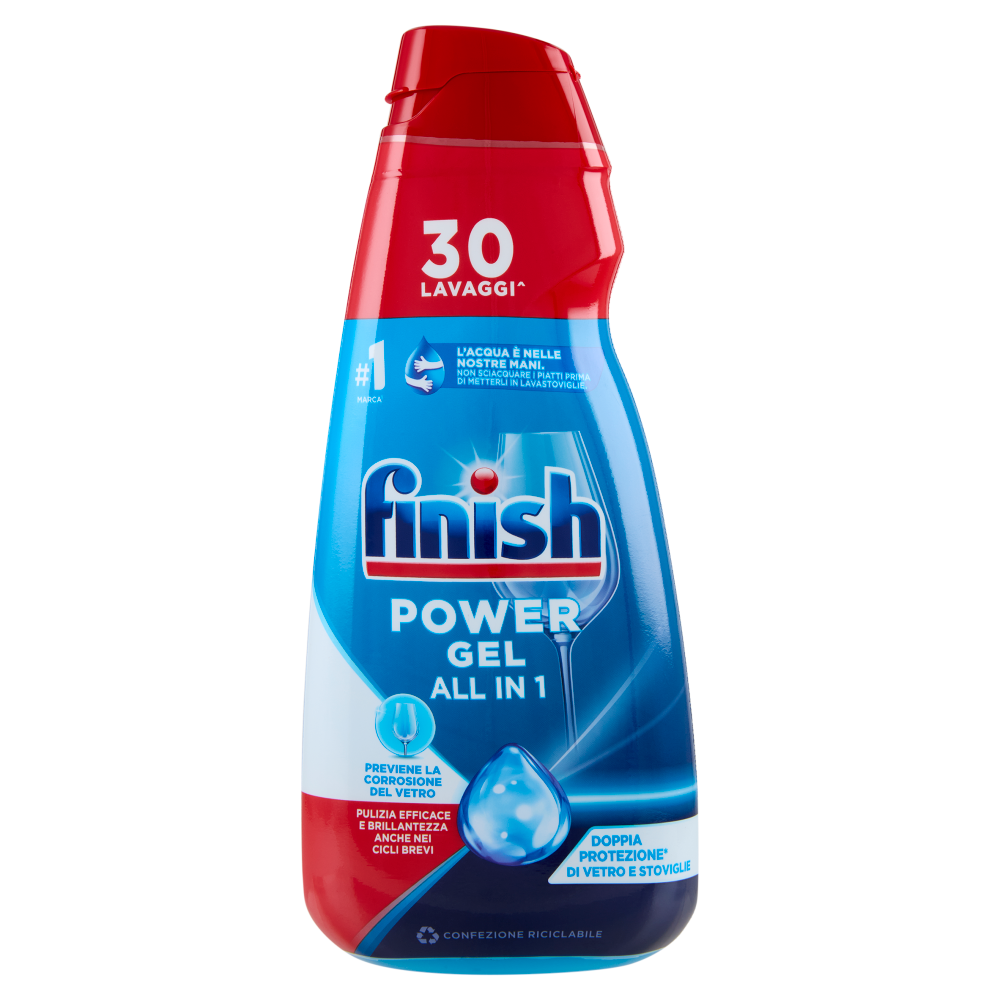 Finish Power Gel Stoviglie Protette liquido lavastoviglie 30 lavaggi 600 ml