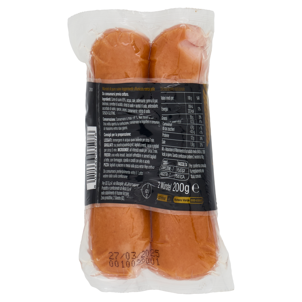 Carrefour Selection Servelade Würstel di puro suino 2 x 100 g