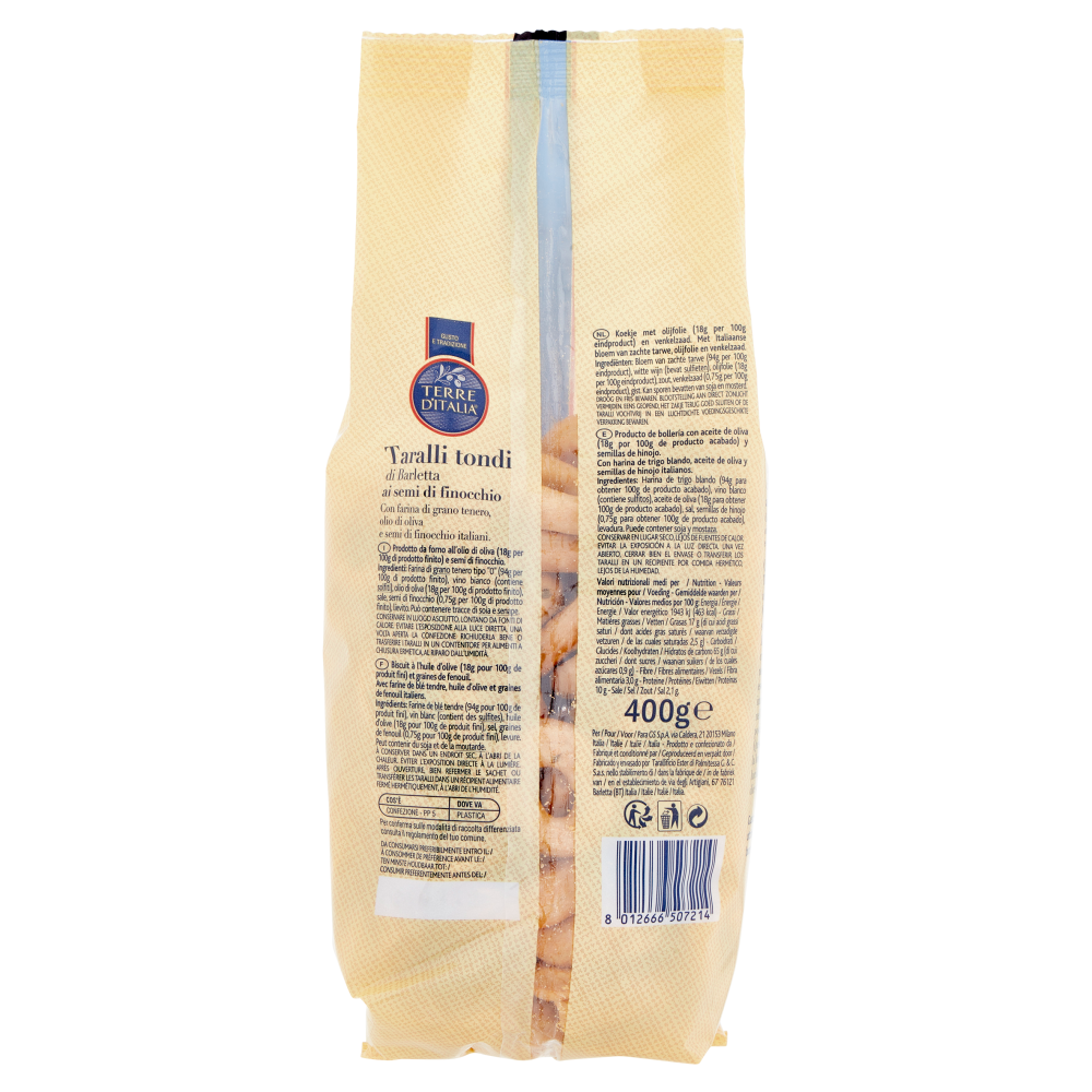 Terre d'Italia Taralli tondi di Barletta ai semi di finocchio 400 g