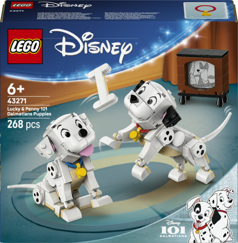LEGO Disney ǀ 43271 Pongo e Peggy - La Carica dei Cento e Uno, Animali Giocattolo, Regalo per Bambine e Bambini da 6+ Anni