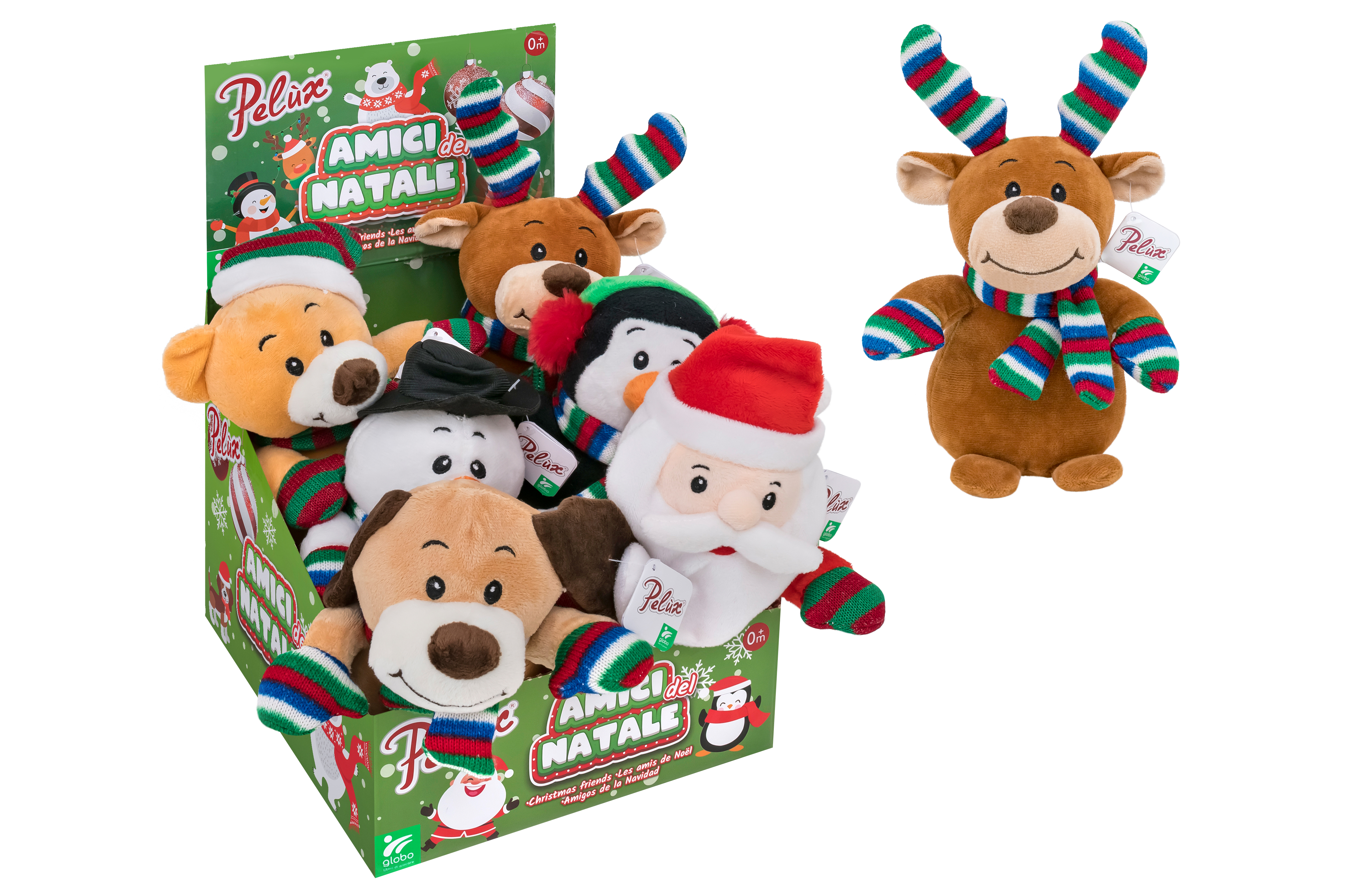 Pelux Peluche Natalizi 18 cm, 6 assortiti