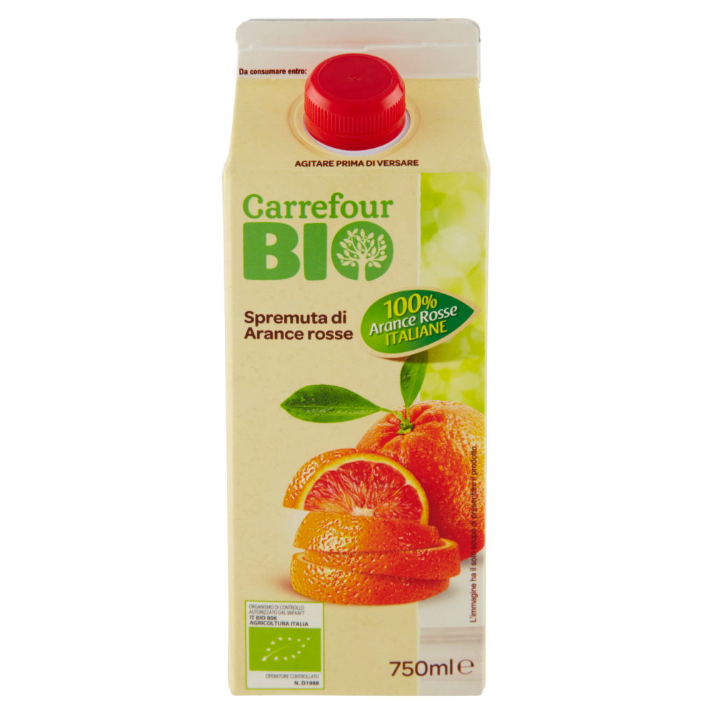 Carrefour Bio Spremuta di Arance rosse 750 ml