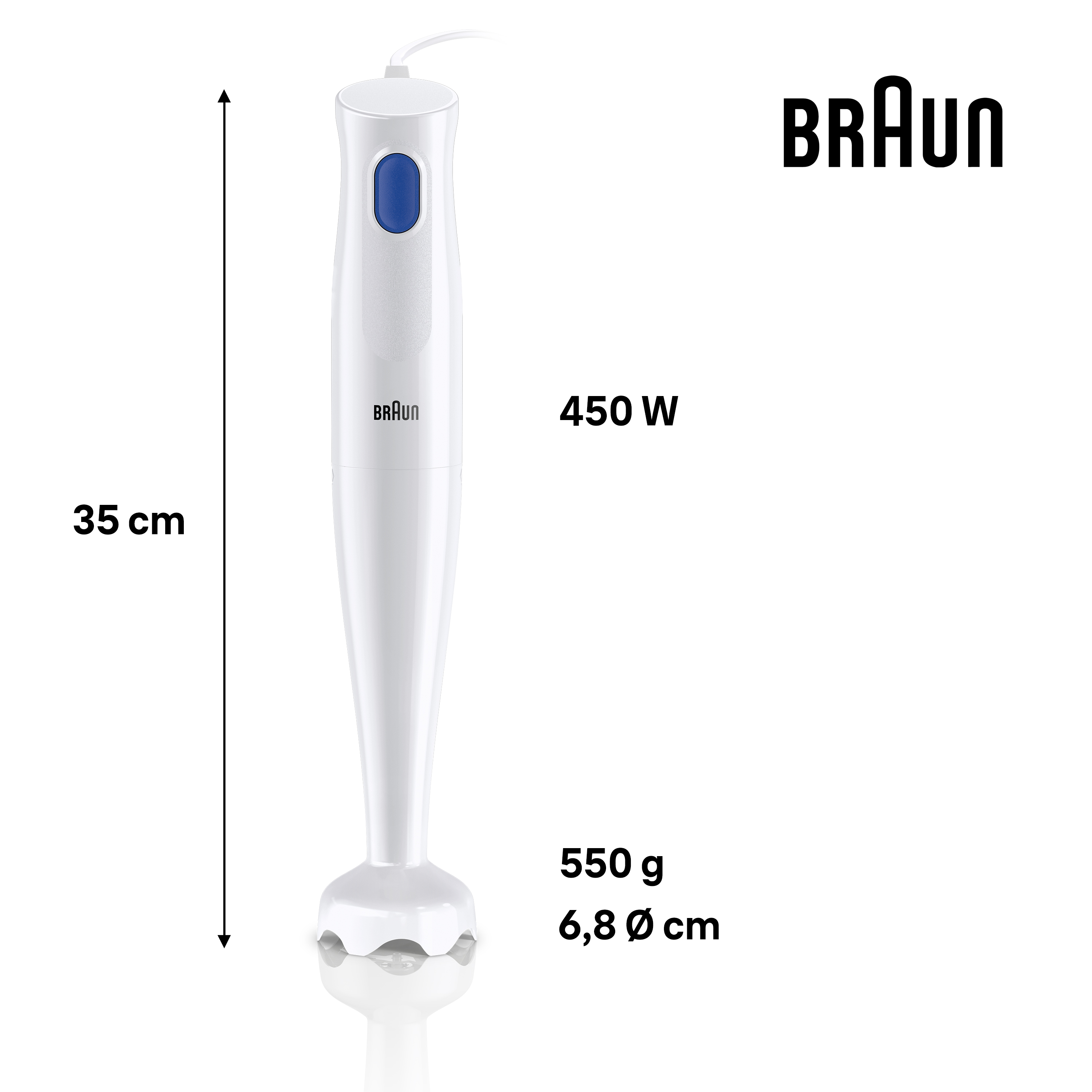 Braun MultiQuick 1 MQ10.001P Minipimer Frullatore ad immersione White