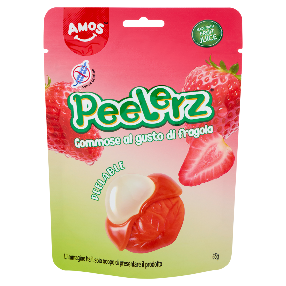 Amos Peelerz Gommose al gusto di fragola 65 g
