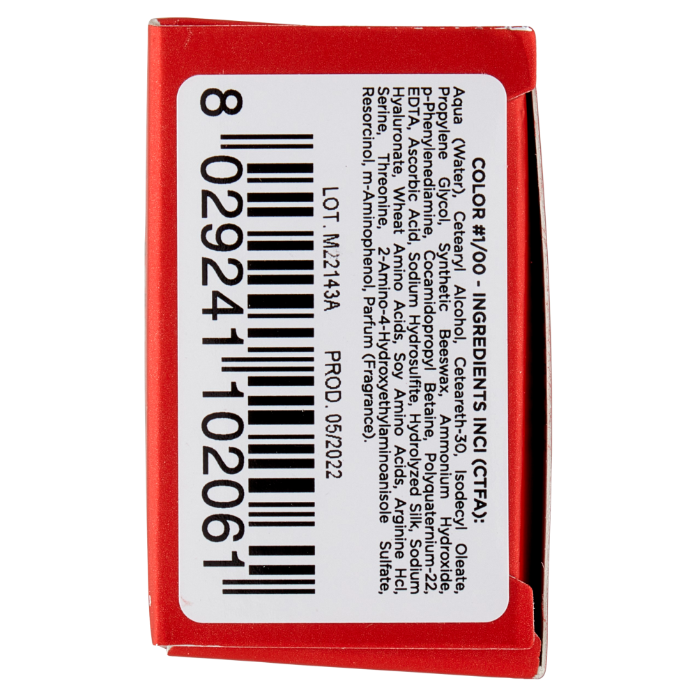 Vitalcare Professional Crema Colorante Capelli Permanente 1/00 Nero 100 ml