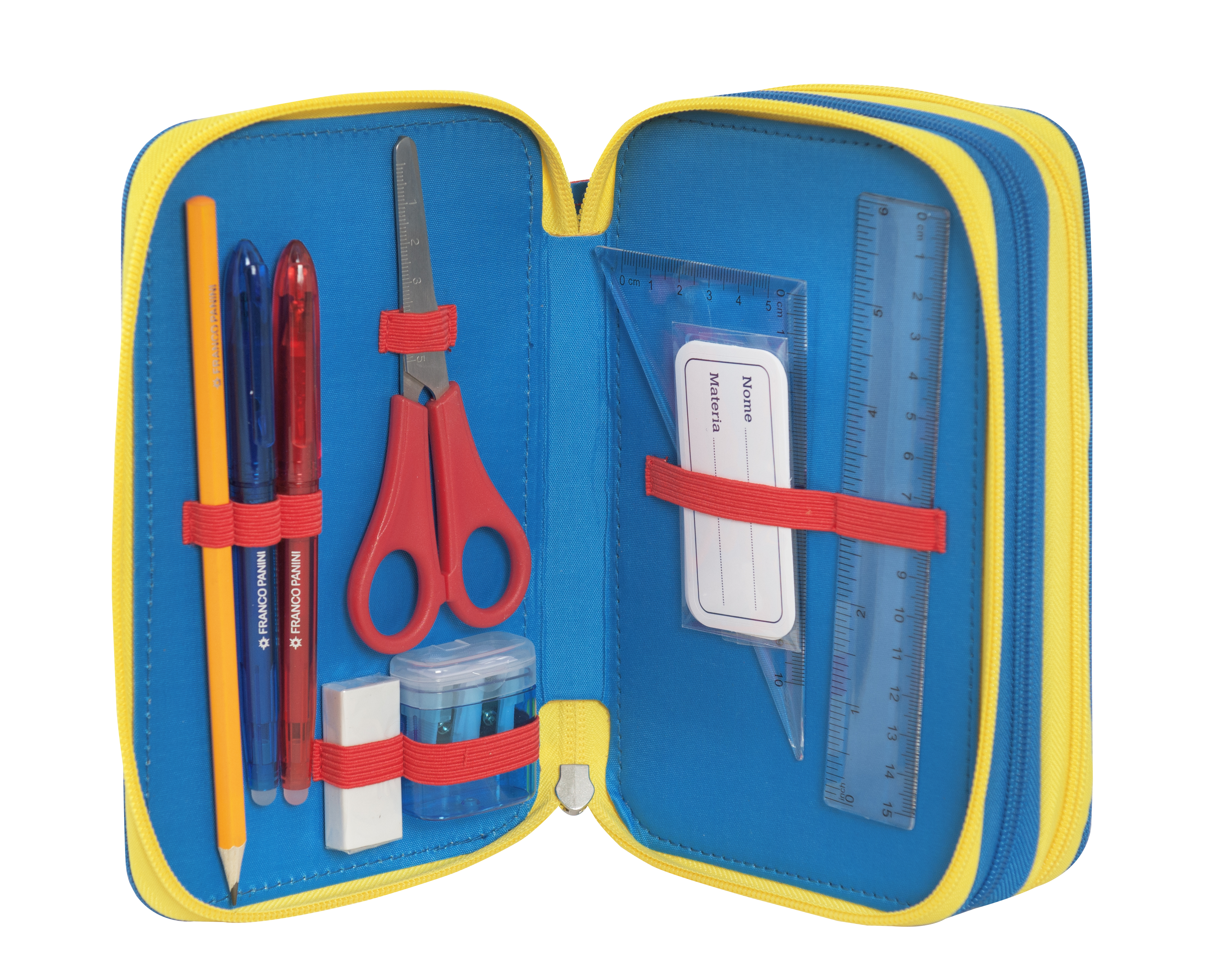 Carrefour 8058263193504 astuccio per matita Astuccio portamatite Blu, Rosso, Giallo