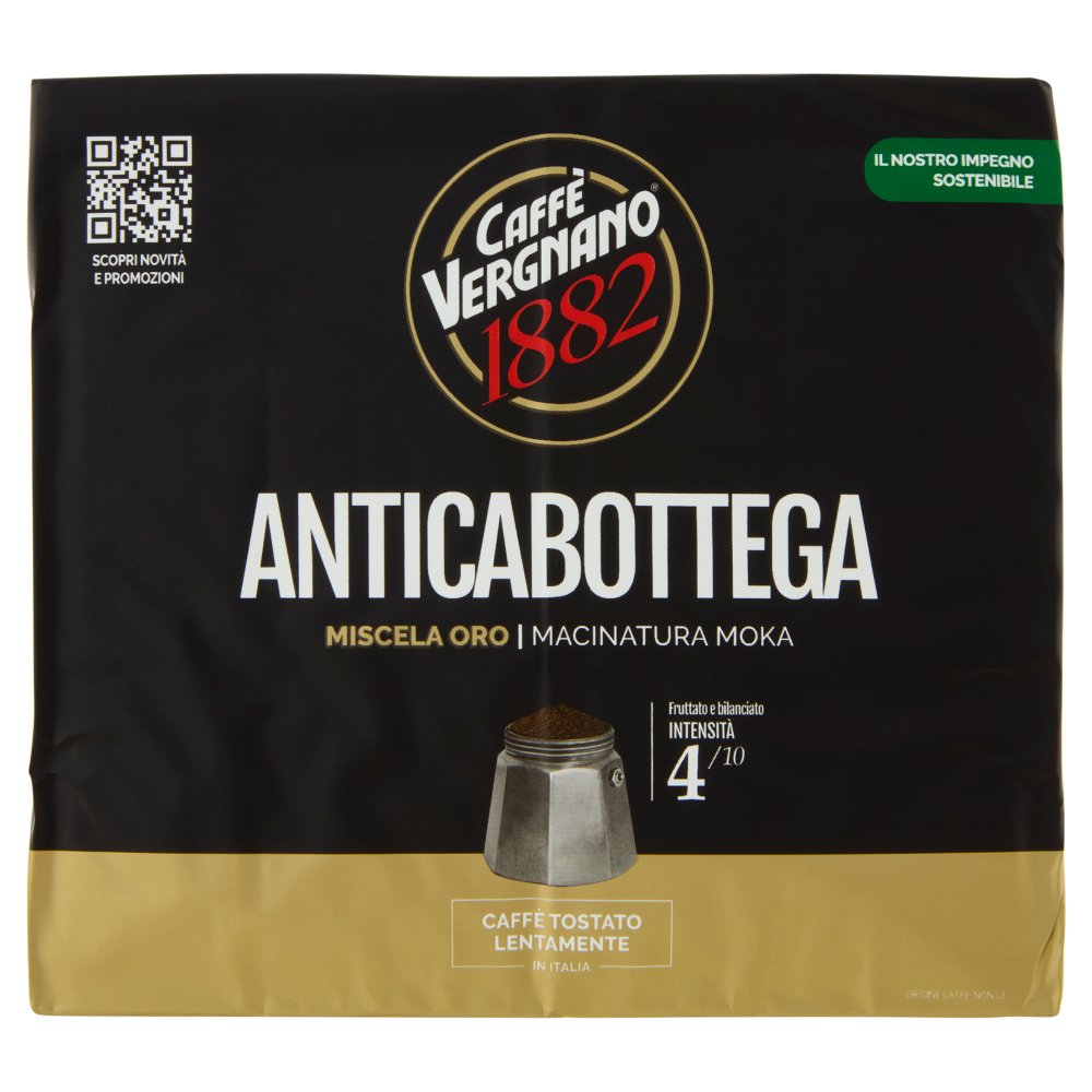 Caffè Vergnano 1882 Anticabottega Miscela Oro Macinatura Moka 2 x 250 g