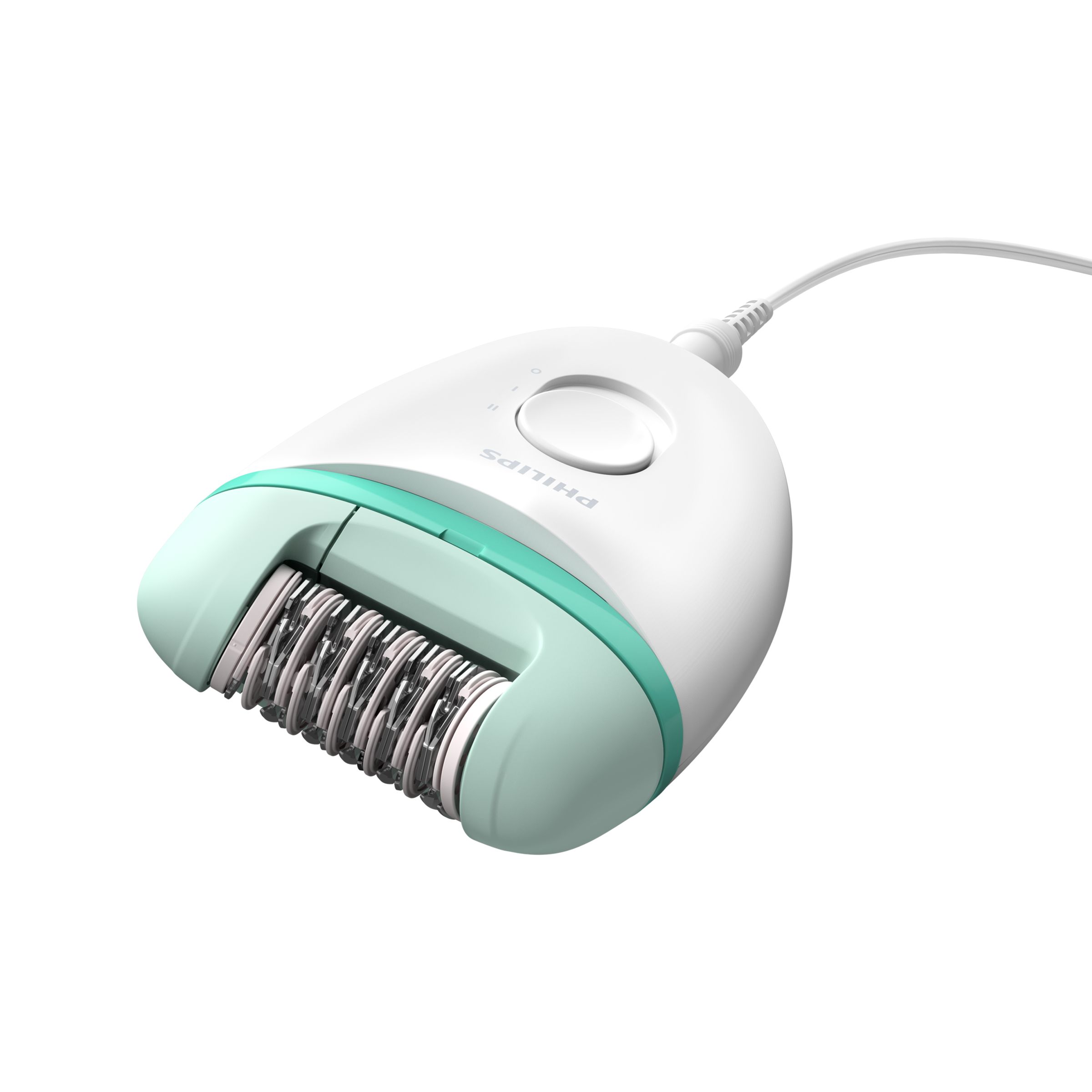 Philips Satinelle Essential Epilatore compatto con cavo bianco e verde BRE224/00