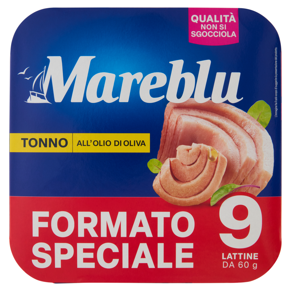 Mareblu Tonno all'Olio di Oliva Non Si Sgocciola 9 x 60 g