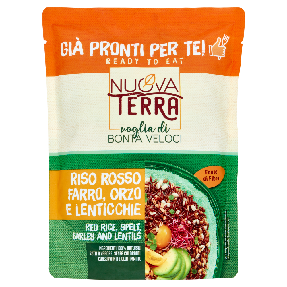 Nuova Terra Già Pronti per Te! Riso Rosso Farro, Orzo e Lenticchie 250 g