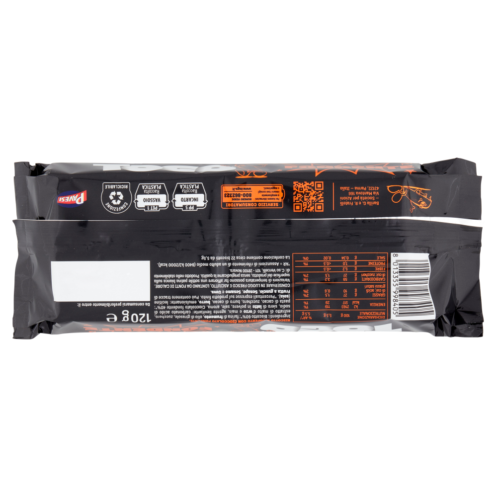 Pavesi Togo Fondente Snack Biscotto Ricoperto con Cioccolato Fondente 120g