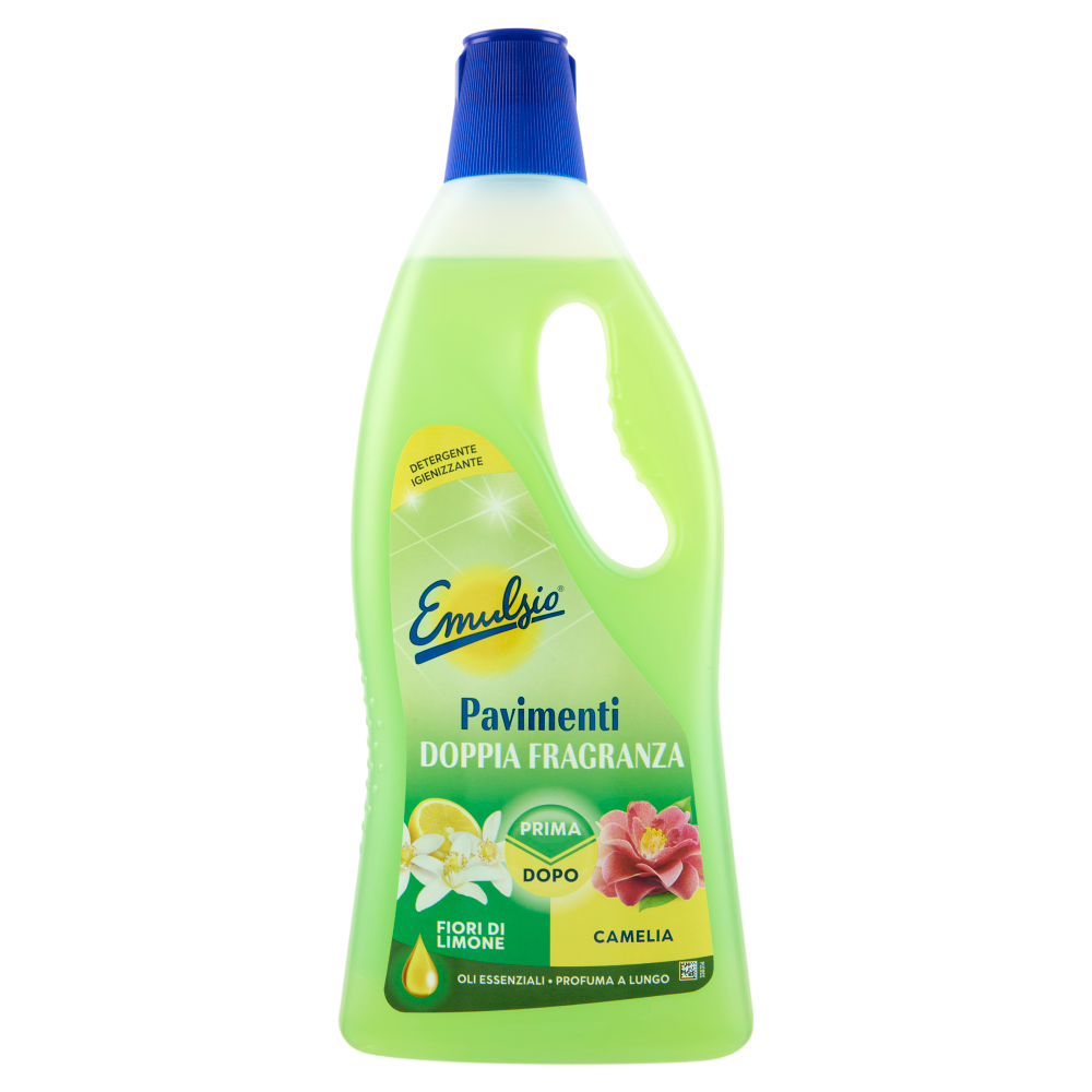 Emulsio Detergente Igienizzante Pavimenti Doppia Fragranza Fiori di Limone Camelia 750 ml